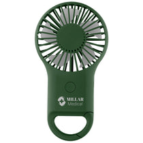 48-Hour Hit Dark Green Rechargeable Handheld Fan With Carabiner