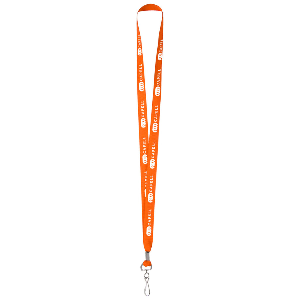 Hit Orange Polyester Lanyard With J-Hook