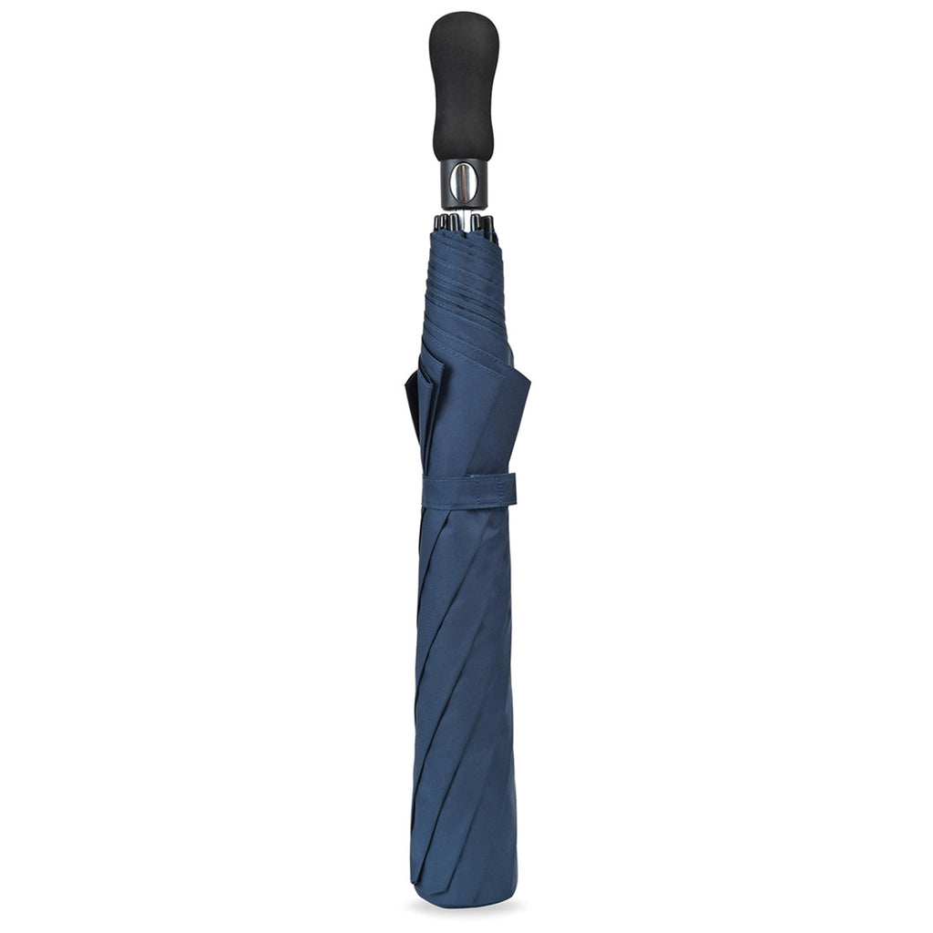 Elements Navy 58" Recycled Auto Open Travel Folding Umbrella