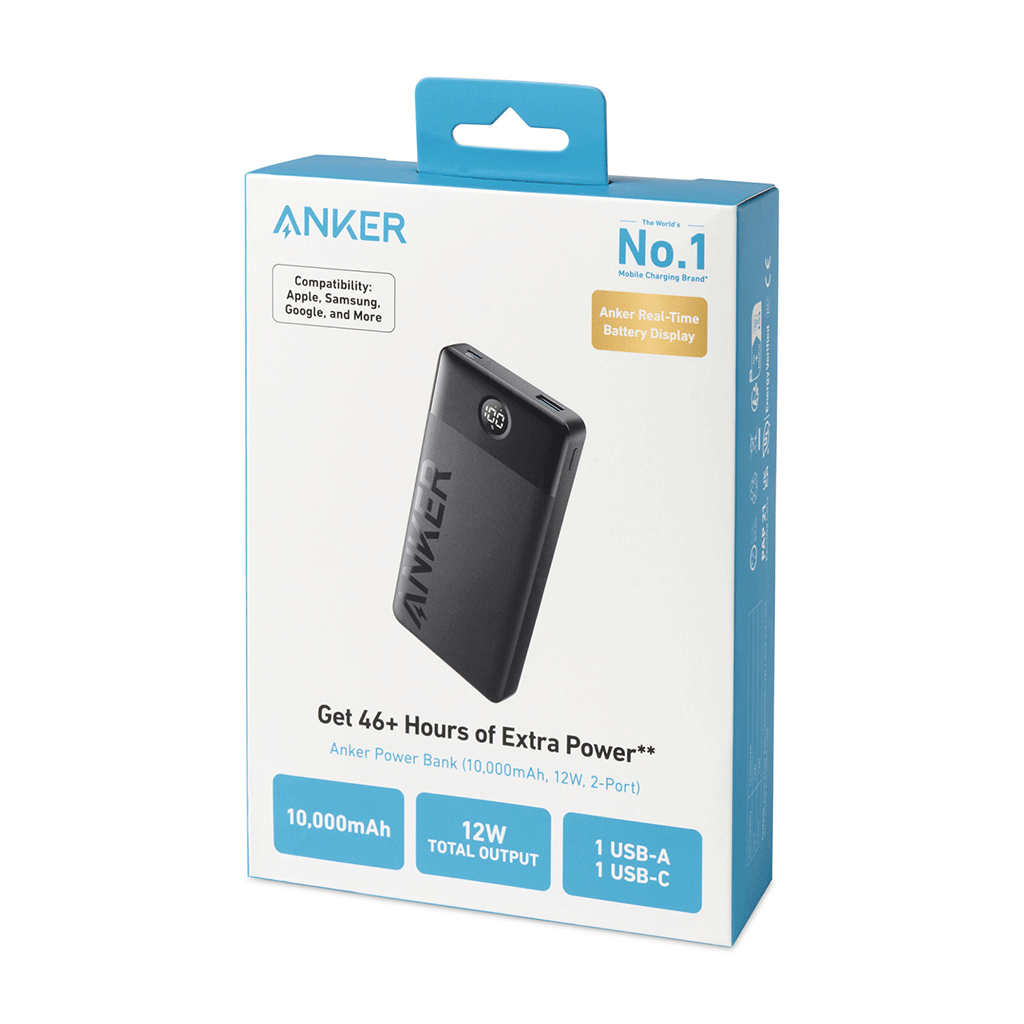 Anker Black 324 Power Bank (10000mAh, 12W, 2-Port)