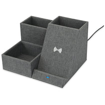 Gemline Charcoal Heather Eden Wireless Charging Desk Organizer