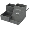 Gemline Charcoal Heather Eden Wireless Charging Desk Organizer