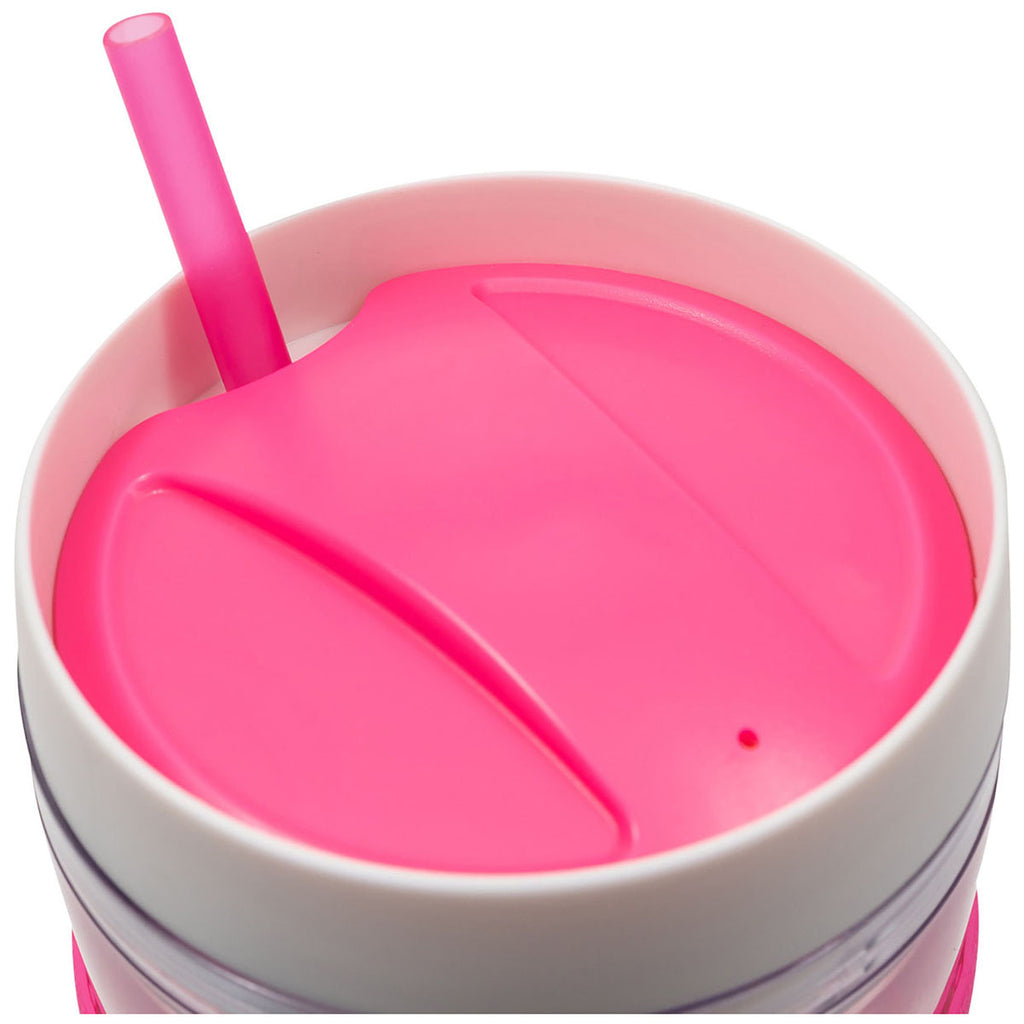 Cool Gear Pink Callisto Chiller Clear Straw Bottle - 24 Oz.