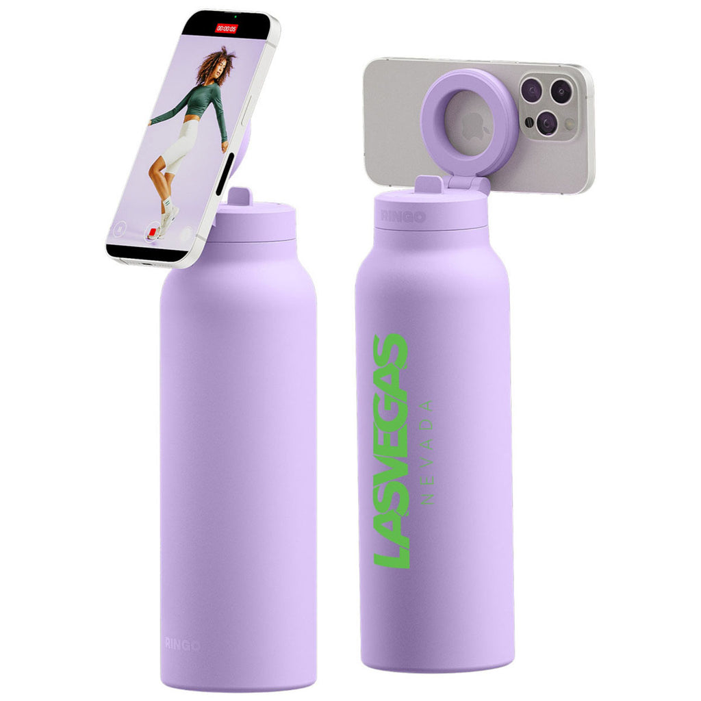 RINGO Lilac Pro Water Bottle with Magnetic Booster Ring - 32 Oz.
