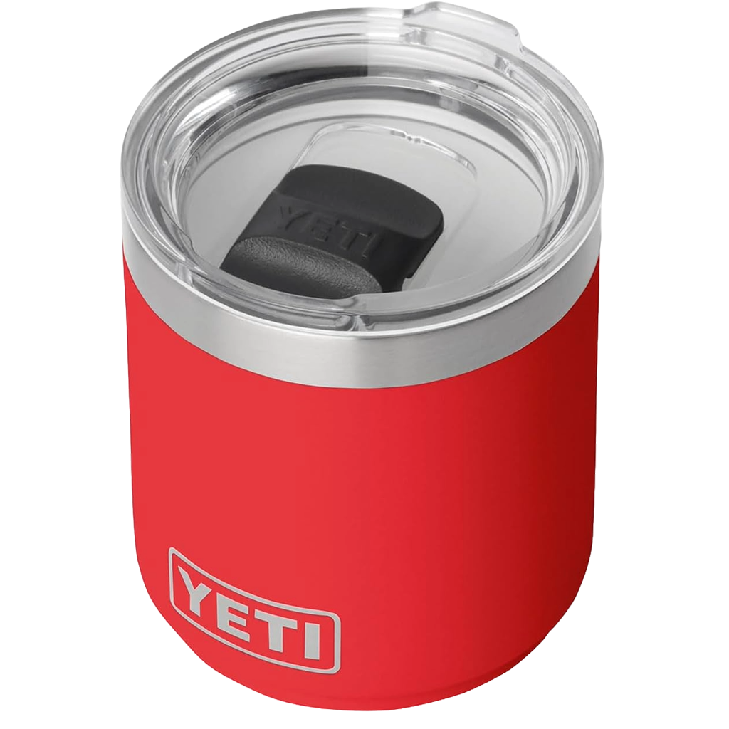 YETI Rescue Red Rambler 10 oz Stackable Lowball 2.0 with Durasip Ceramic Lining