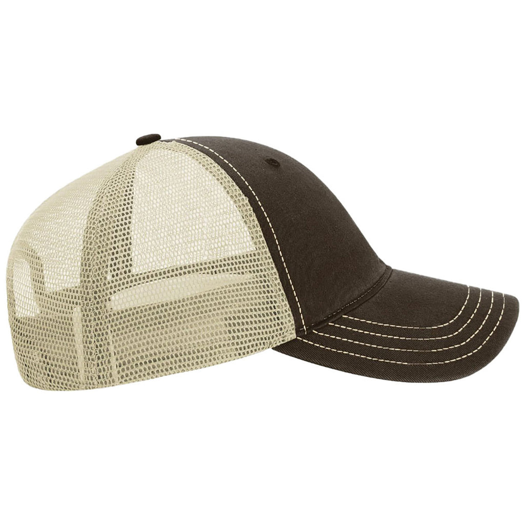 Richardson Brown/Khaki Garment Washed Trucker