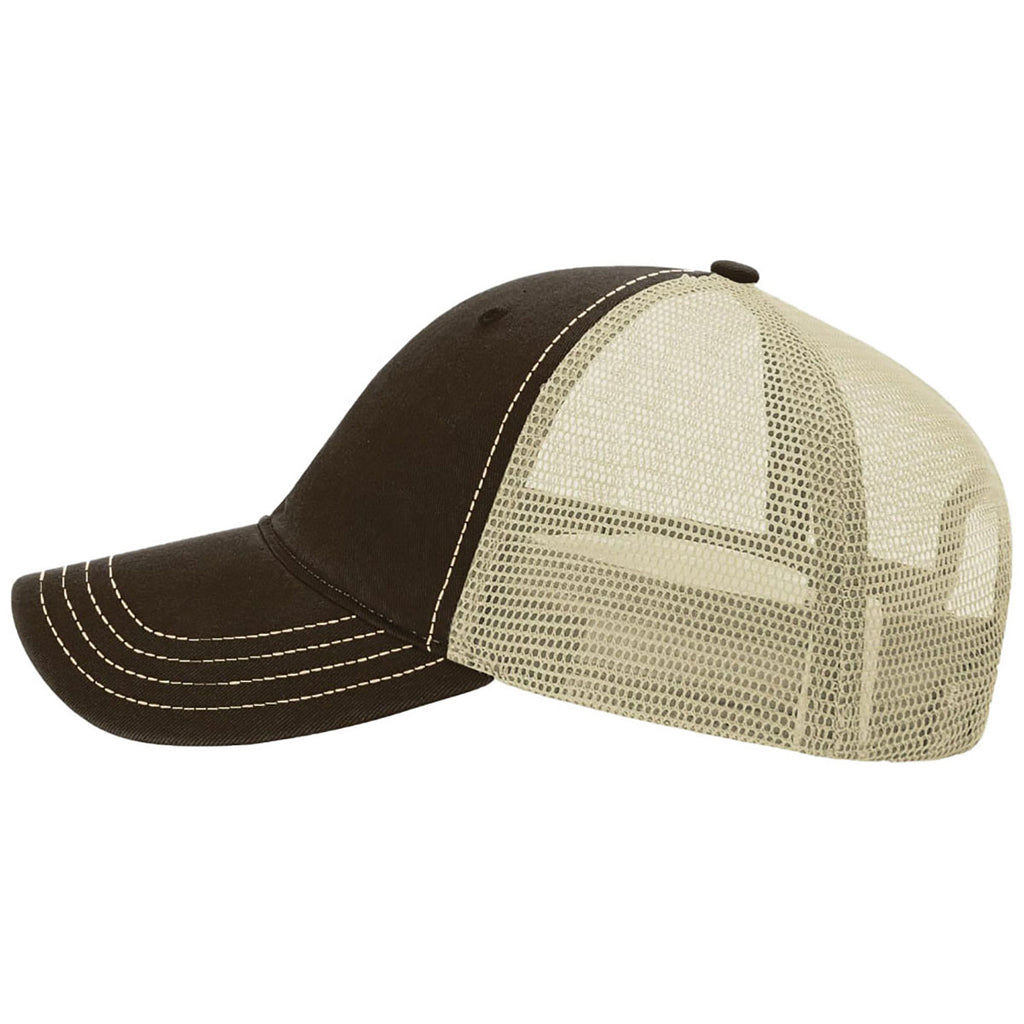 Richardson Brown/Khaki Garment Washed Trucker