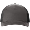 Richardson Charcoal/Black Five-Panel Trucker