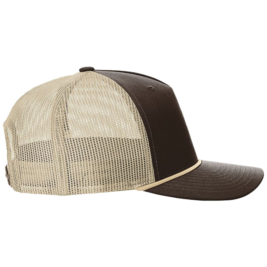 Richardson Brown/Khaki/Khaki Five-Panel with Rope