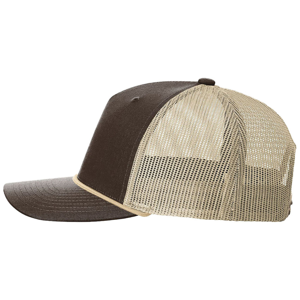 Richardson Brown/Khaki/Khaki Five-Panel with Rope