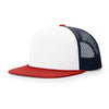 Richardson White/Navy/Red Mesh Back Tri-Color Foamie Trucker Hat