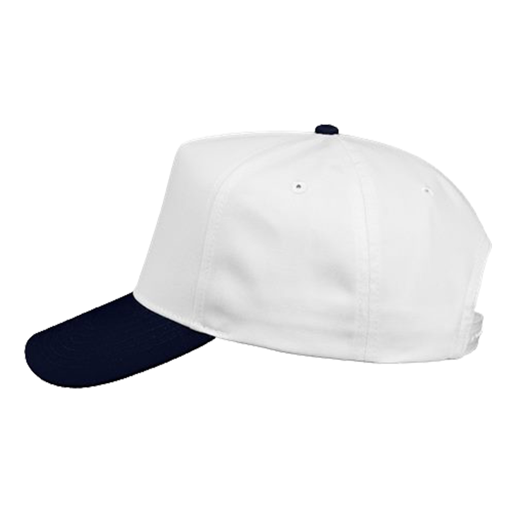 Valucap White/Navy Five-Panel Twill Cap