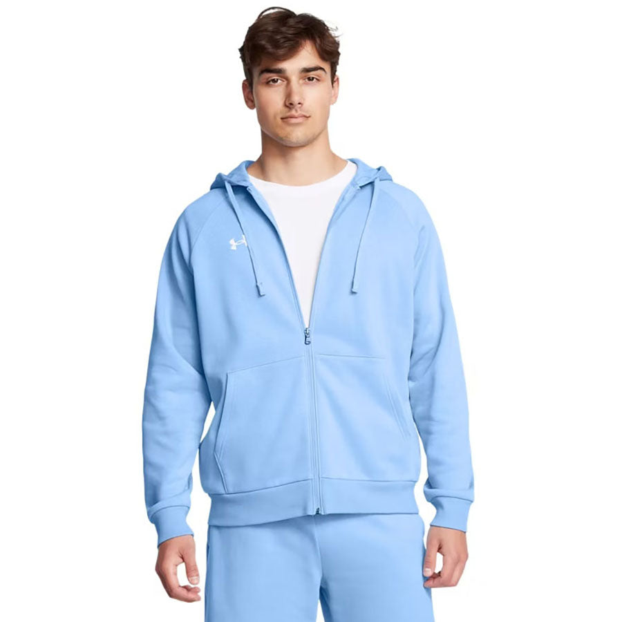Under Armour Men's Horizon Blue/White Rival Fleece Full Zip Hoodie
