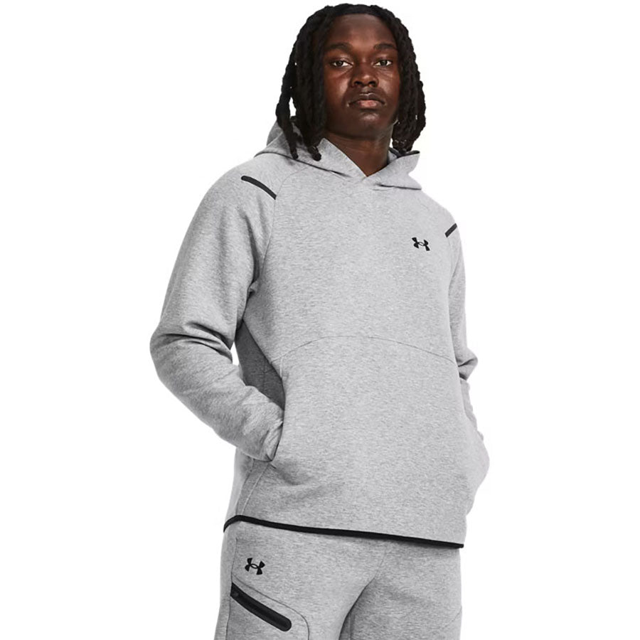 Under Armour Men's Mod Grey/Black Unstoppable Fleece Hoodie