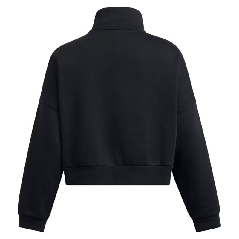 Under Armour Women's Black/White Icon Fleece Oversized 1/2 Zip