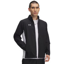Under Armour Men's Black/White/White Rival Stretch Woven Full-Zip