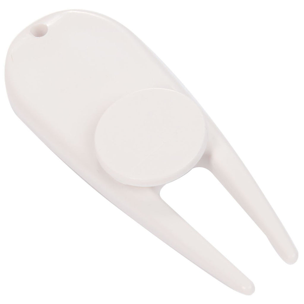 Leed's White Divot Tool with Ball Marker