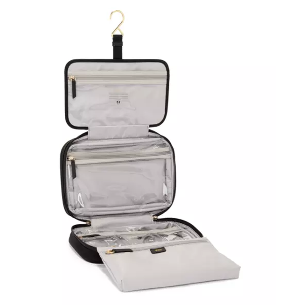 Tumi Black/Gold Voyageur Madeline Cosmetic Bag