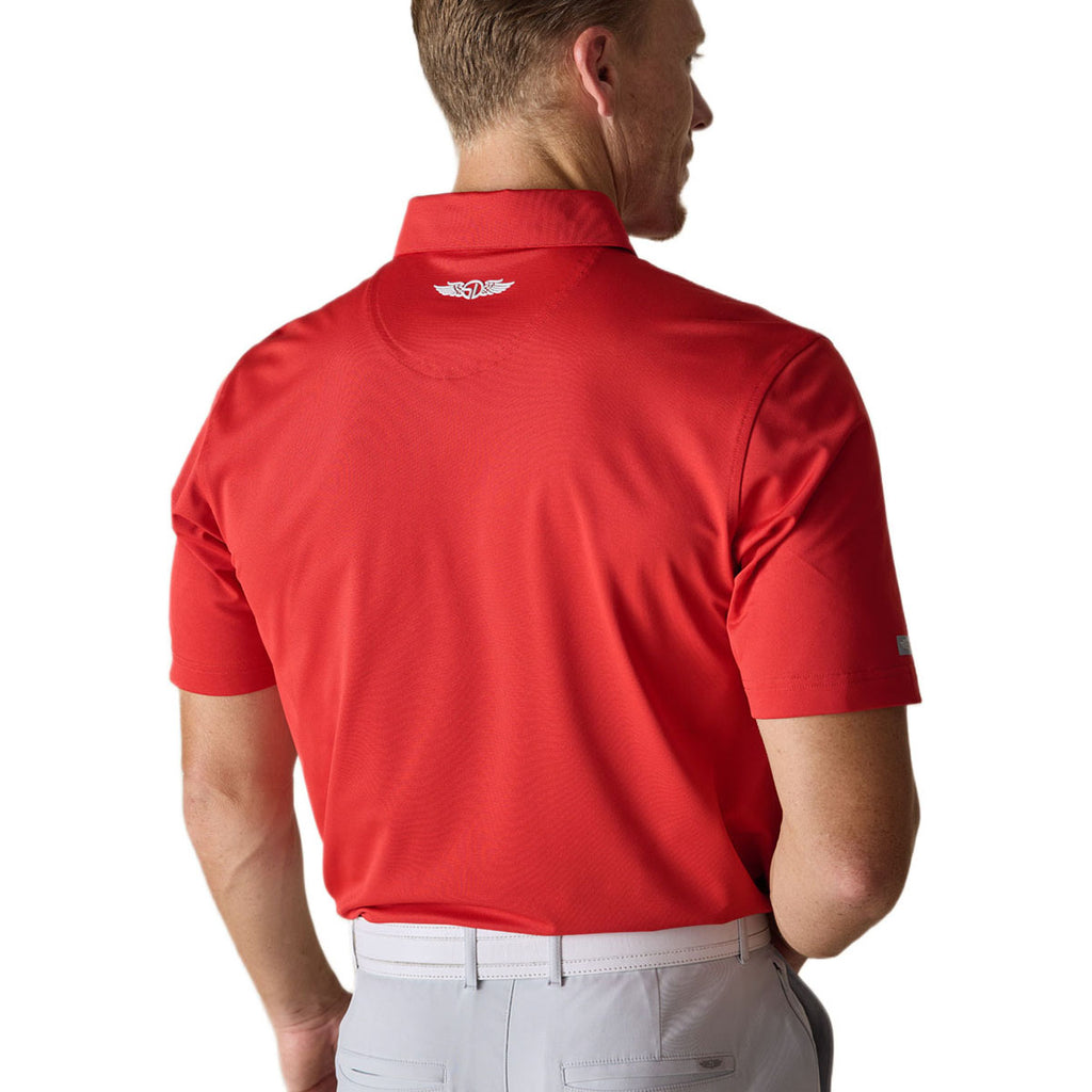 Straight Down Men's Flag Red Sullivan Polo