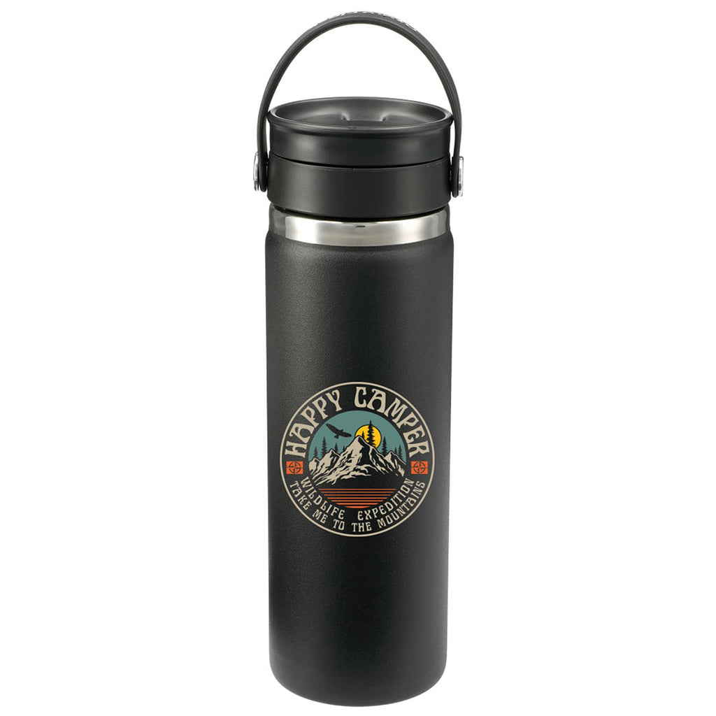 48-Hour Hydro Flask Black Wide Mouth 20 oz Bottle with Flex Sip Lid