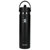 48-Hour Hydro Flask Black Wide Mouth 24oz Bottle with Flex Straw Cap