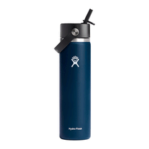 48-Hour Hydro Flask Indigo Wide Mouth 24oz Bottle with Flex Straw Cap