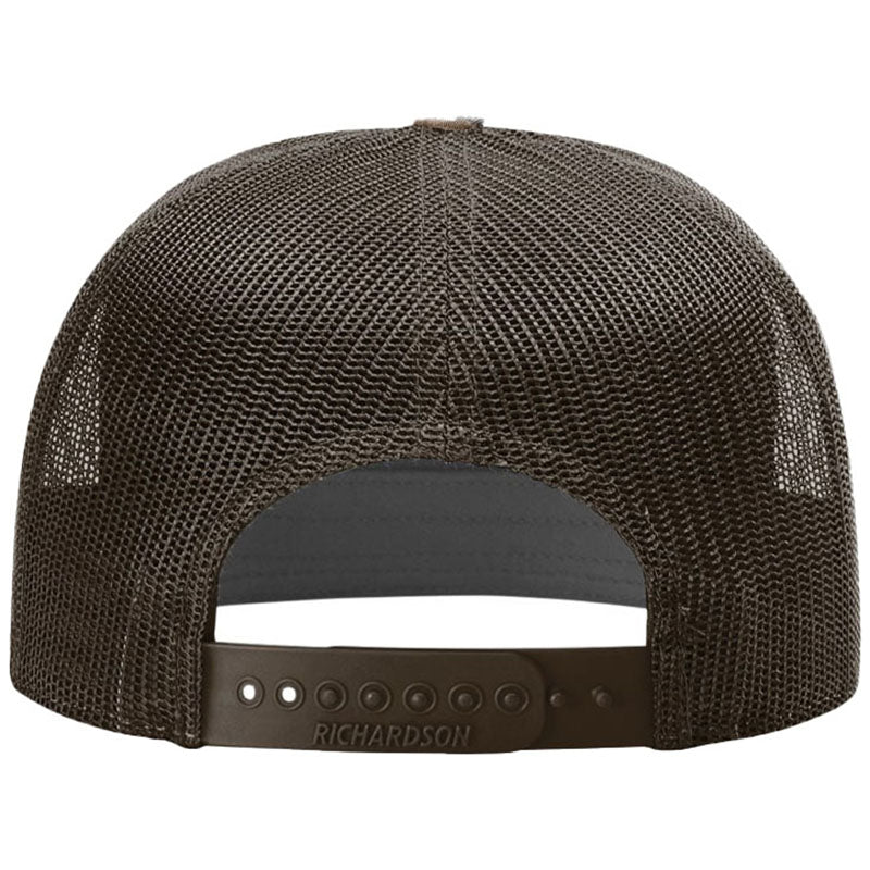 Richardson Bark Duck Camo/Brown Printed 7-Panel Trucker
