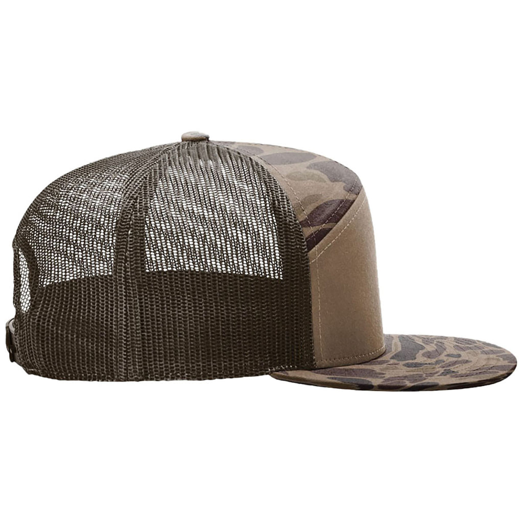 Richardson Bark Duck Camo/Brown Printed 7-Panel Trucker