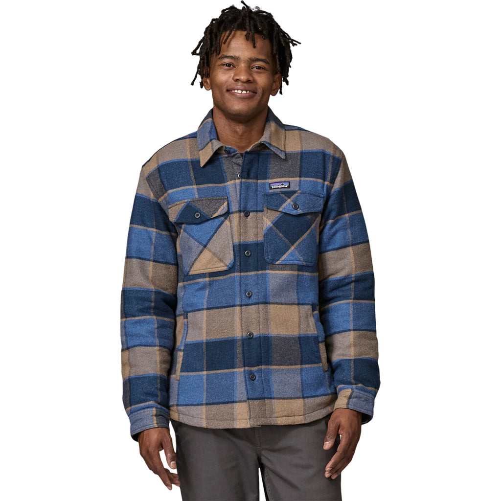 Patagonia Men's William: Smolder Blue Lightweight Insulated Fjord Flannel Shirt