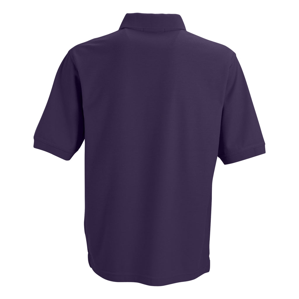Vantage Men's Purple Soft-Blend Double-Tuck Pique Polo