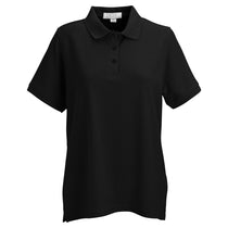 Vantage Women's Black Soft-Blend Double-Tuck Pique Polo