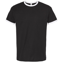 Tultex Unisex Black/White Fine Jersey Ringer T-Shirt