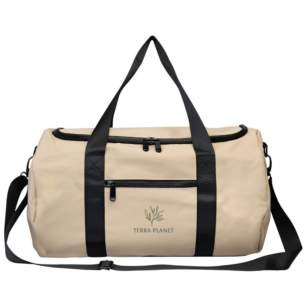 Hit Beige Hudson rPET Leatherette Duffel Bag
