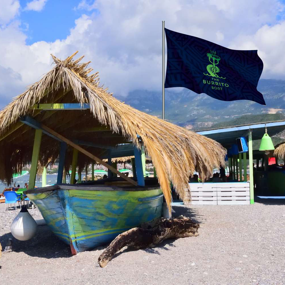 Showdown Displays White 5' x 8' Nylon Flag Double-Sided