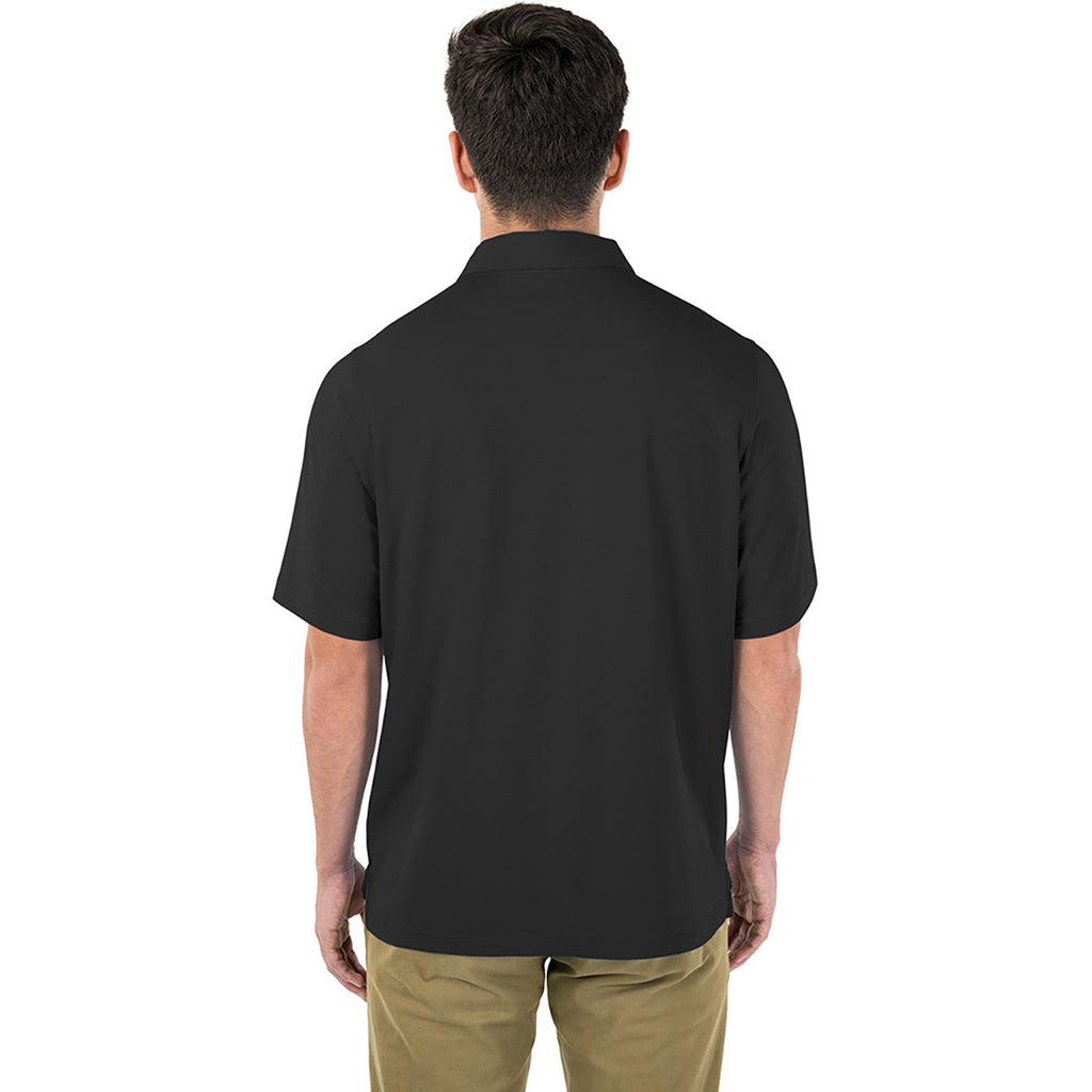 Charles River Men's Black Greenway Stretch Cotton Polo