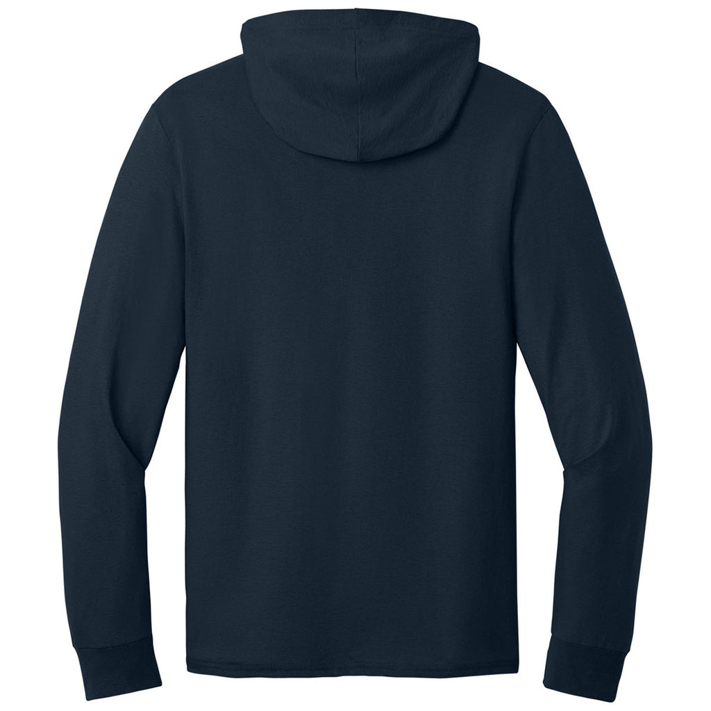Jerzees Classics Unisex J. Navy Cotton Long Sleeve Hooded T-Shirt