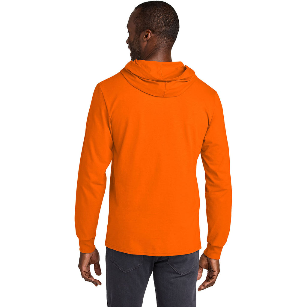 Jerzees Classics Unisex Safety Orange Cotton Long Sleeve Hooded T-Shirt