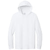 Jerzees Classics Unisex White Cotton Long Sleeve Hooded T-Shirt