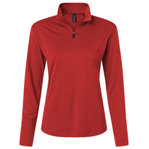 AllPro Women's Red Pro-Lock Performance Quarter-Zip Pullover