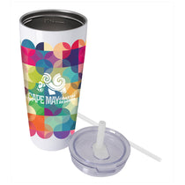 Koozie Glossy White Built-in Straw Vacuum Tumbler - 30 oz.