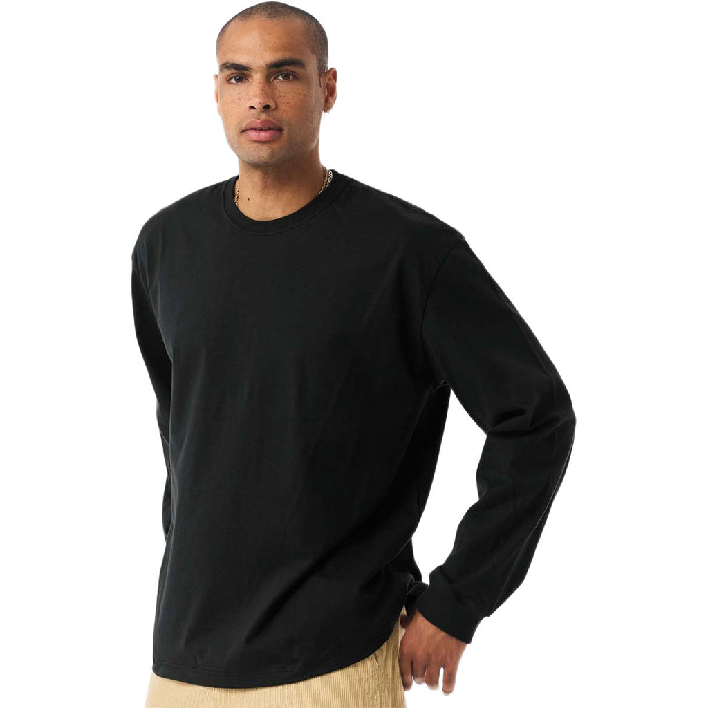 Bella + Canvas Men's Black 7.5 oz Heavyweight Long Sleeve Tee