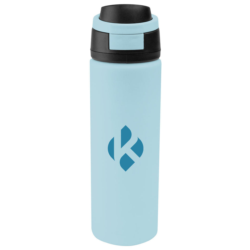 Hit Light Blue with Black 24 Oz. Pop Sip Recycled Stainless Steel Bottle