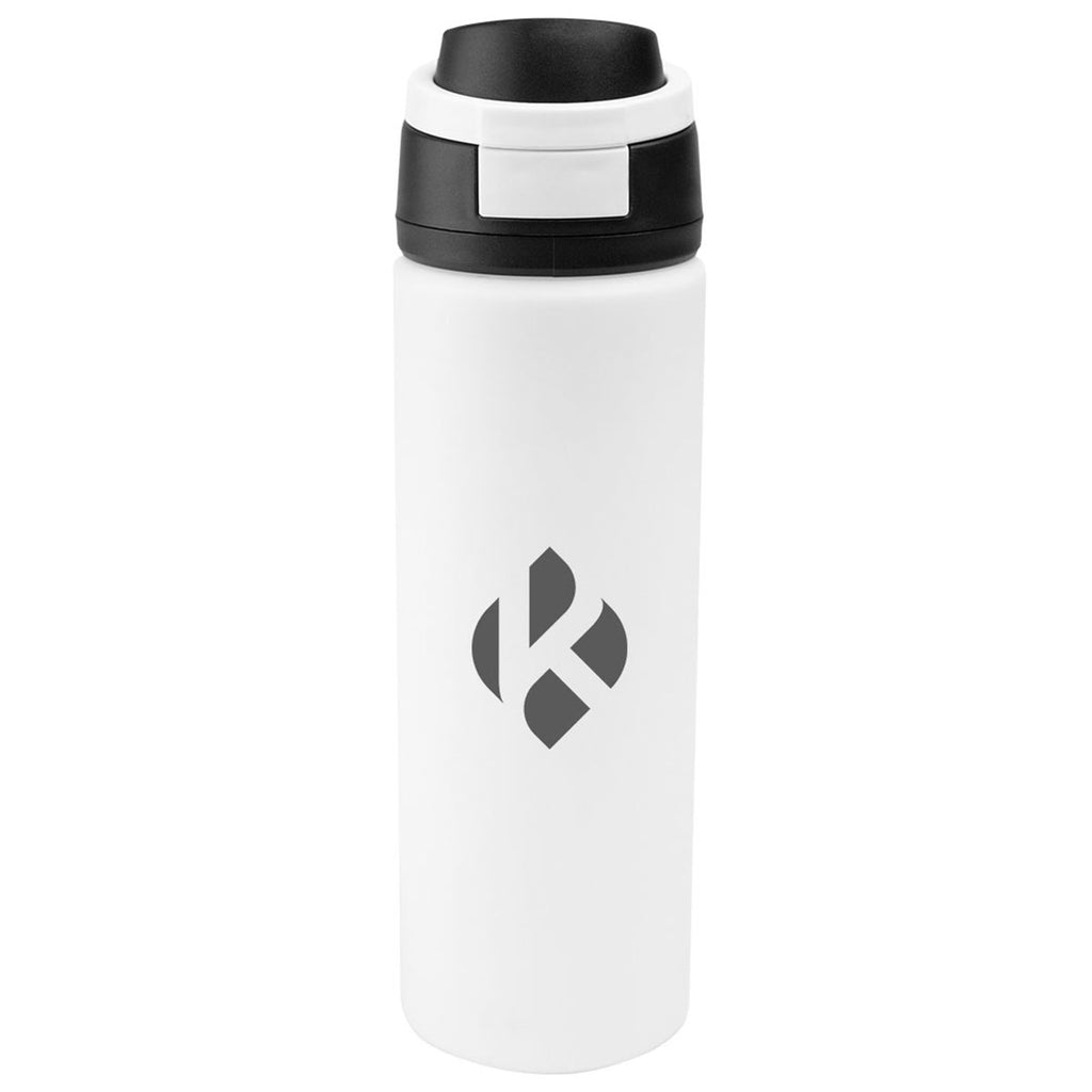 Hit White with Black 24 Oz. Pop Sip Recycled Stainless Steel Bottle