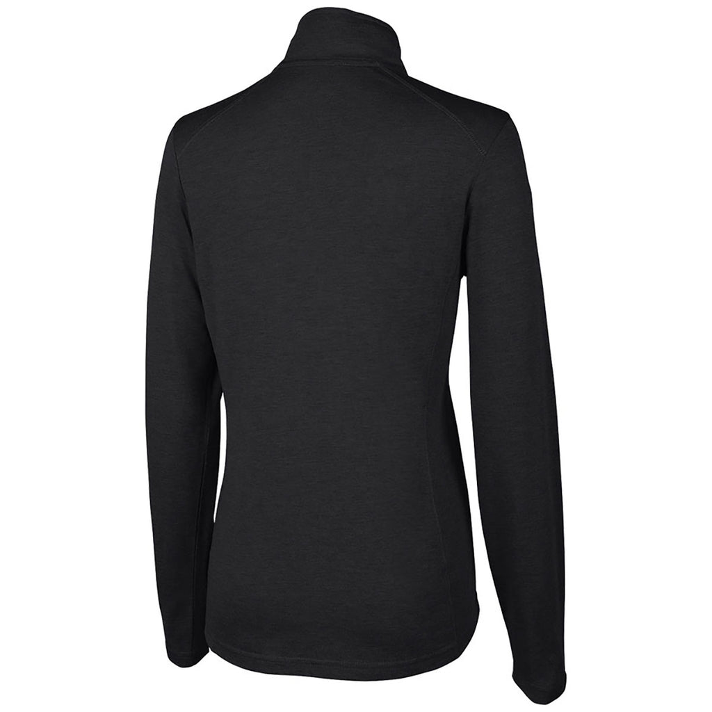 Charles River Women's Black Heather Vista Tri-Blend Quarter Zip
