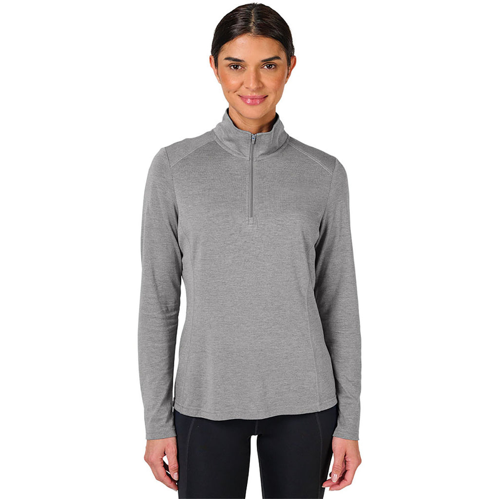 Charles River Women's Light Grey Heather Vista Tri-Blend Quarter Zip