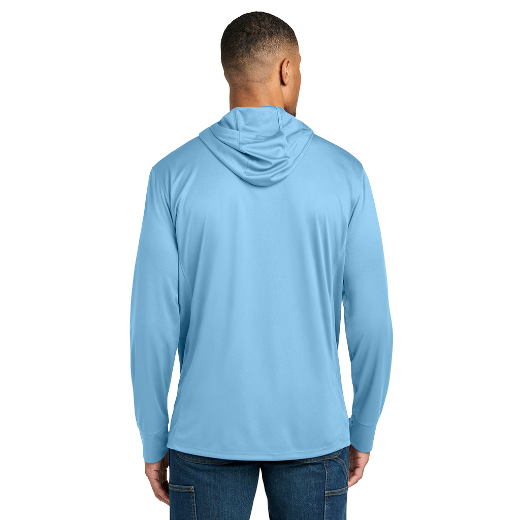 Carhartt Men's Fresh Water Blue Force Sun Defender Long Sleeve Hooded T-Shirt