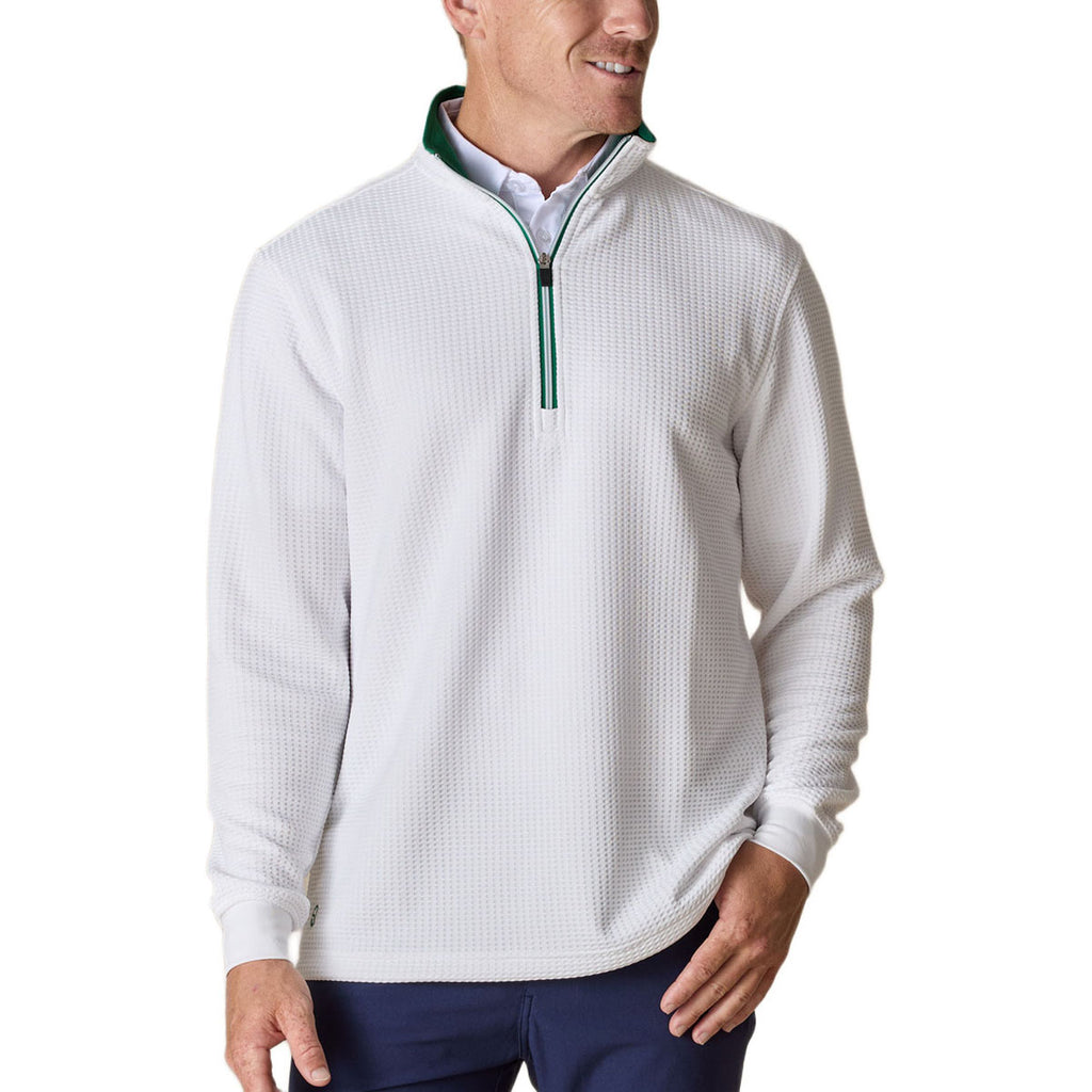 Straight Down Men's White Verde Optic Quarter Zip