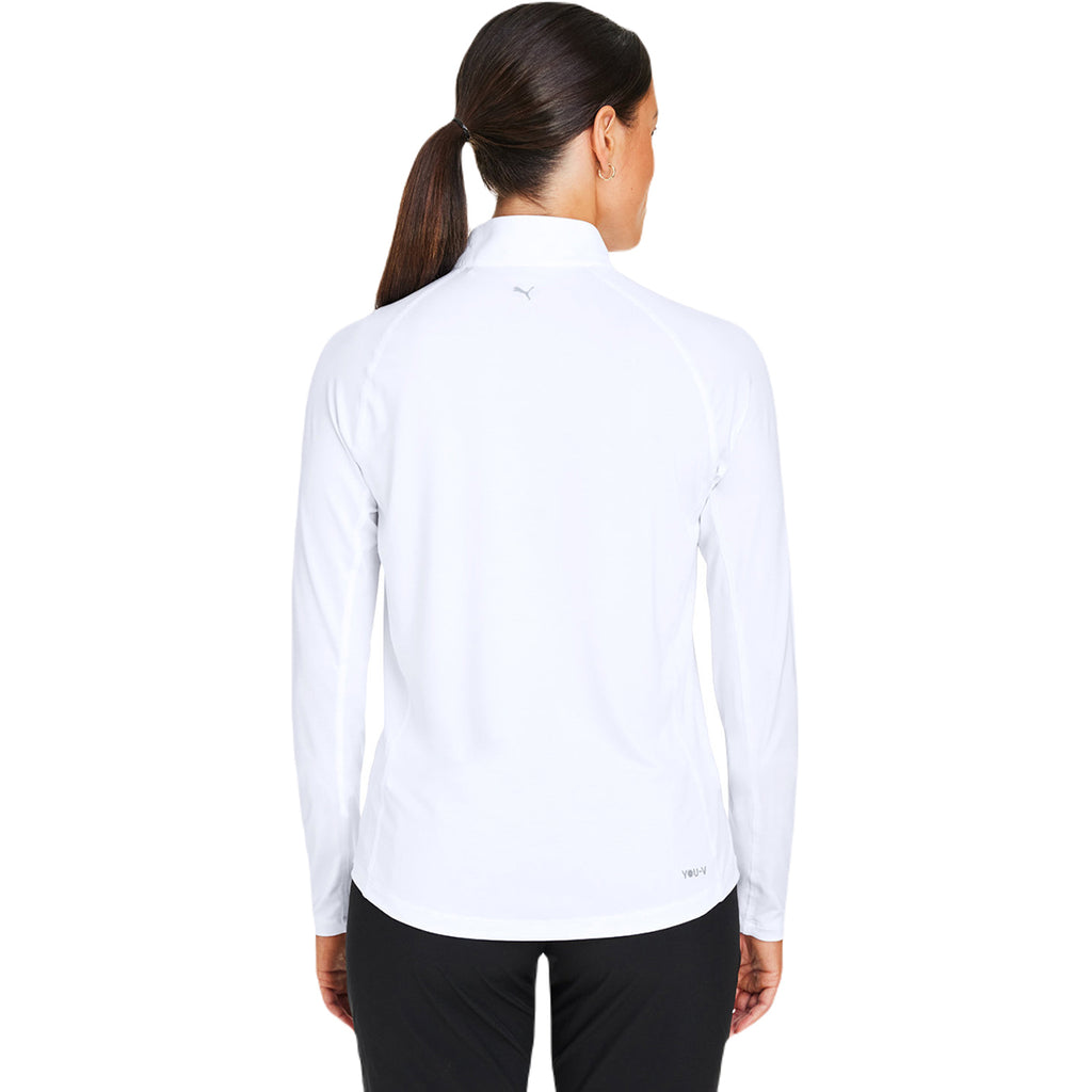 Puma Golf Women's White Glow You-V Quarter-Zip