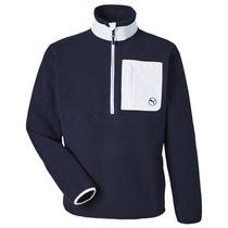 Puma Golf Men's Deep Navy/White Glow Fleece Quarter Zip Pullover