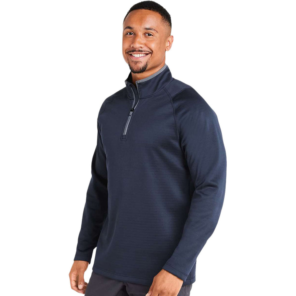 Puma Golf Men's Deep Navy Waffle Fleece Quarter-Zip Pullover